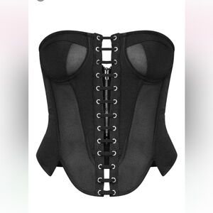 Mesh Lace Up Corset Top